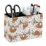 Porta-canetas Niapessel Cute Sloths On Branches Print Leather