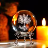 Bola De Cristal H&amp;d Hyaline E Dora Tree Of Life 70 Mm Com Suporte
