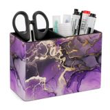 Porta-canetas Niapessel Purple Golden Marble Print Leather