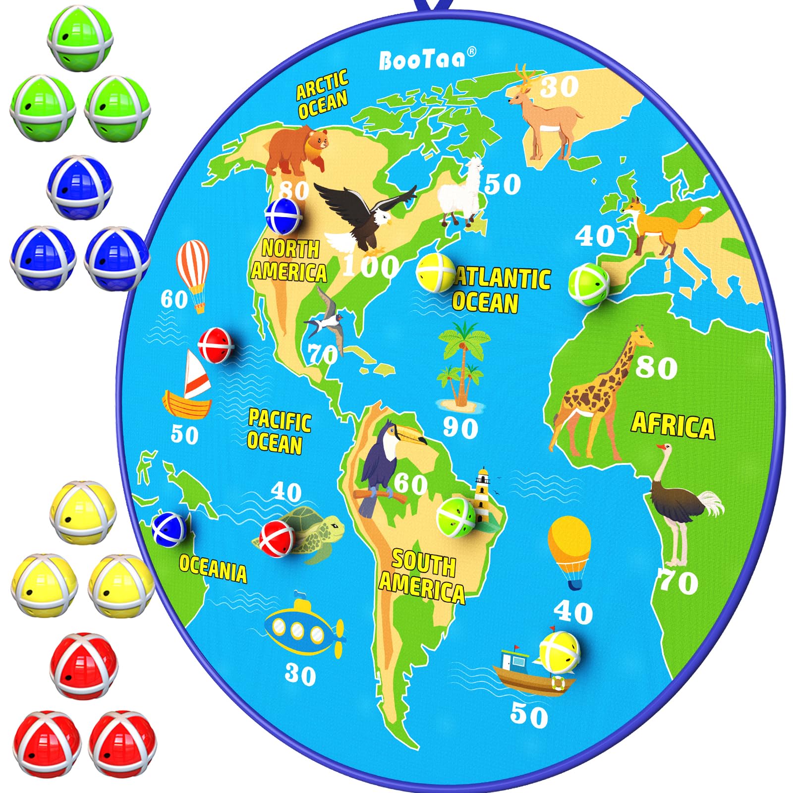 Dart Boot Aa 29 Large Para Crianças Com 12 Bolas Adesivas