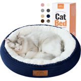 Cat Bed Zerbuger, Lavável, 50 Cm, Rosquinha Redonda, Azul Marinho