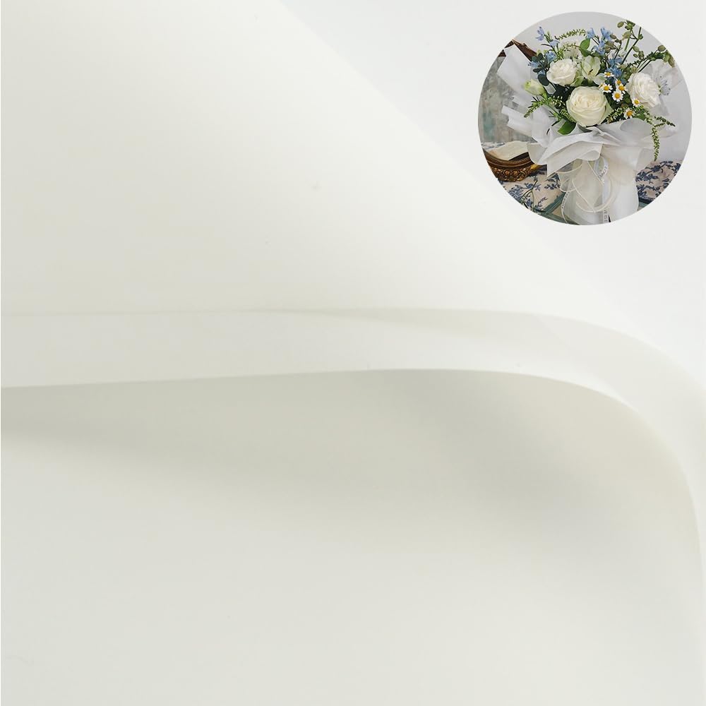 Papel De Embrulho Floral Bbj Wraps Branco Impermeável 40 Folhas