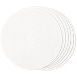 Placemats Funwheat, Redondo Trançado, Conjunto De 6 Peças Brancas De 38 Cm De Diâmetro