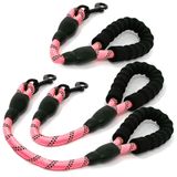 Coleira Curta Para Cães Cymiler De Nylon Com Alça Acolchoada Rosa Reflexivo