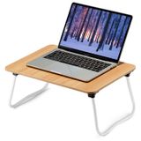 Mesa De Cama Dobrável Para Laptop Zeaptac De Madeira Amarela Leve