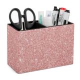 Porta-canetas Niapessel Rose Gold Rosa Glitter Estampado Em Couro
