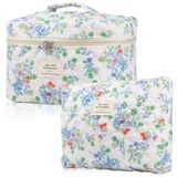 Bolsa De Maquiagem E Cosméticos Viwime, Algodão Acolchoado, Viagem, Vermelho-verde