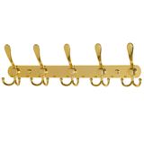 Coat Rack Deap, Montado Na Parede, 5 Ganchos Triplos, Aço Inoxidável, Dourado