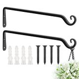 Suporte Suspenso Para Plantas Feed Garden 38 Cm, Pacote Com 2 Unidades, Metal Forjado À Mão
