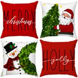 Capas De Travesseiro Brightown Red Christmas 45x45cm, Conjunto De 4