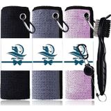 Toalha De Golfe Finger Ten Microfiber Waffle 40x40cm Com Clipe E Escova