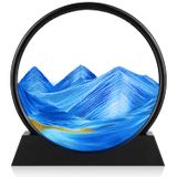 Imagem De Arte Em Areia Em Movimento, Pintura Em Areia Movediça, Decoração Em 3d, Azul