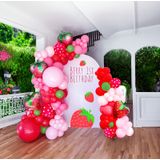 Kit Balloon Garland Froufing Strawberry Berry, 1º Aniversário
