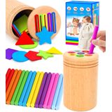 Brinquedo De Classificação De Cores Sierliky Learning Para Crianças Em Madeira