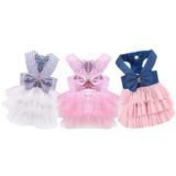 Vestidos Para Cães Tapbull Striped Mesh Princess Para Cães Pequenos