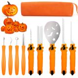 Kit De Escultura De Abóbora Traall Halloween Com 9 Ferramentas De Aço Inoxidável