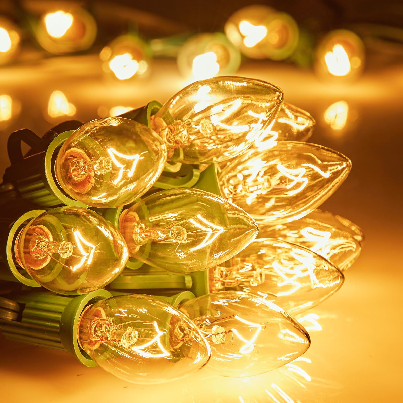 Conjunto De Luzes De Corda De Natal Minetom C7 Vintage 7,6 M 25 Lâmpadas