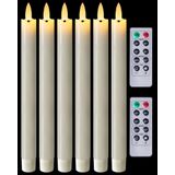 Velas Cônicas Sem Chama Homemory Waxy Com Temporizador Remoto, 24 Cm, 6 Unidades