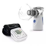 Kit Medidor De Pressão Arterial + Nebulizador Inalador Portátil