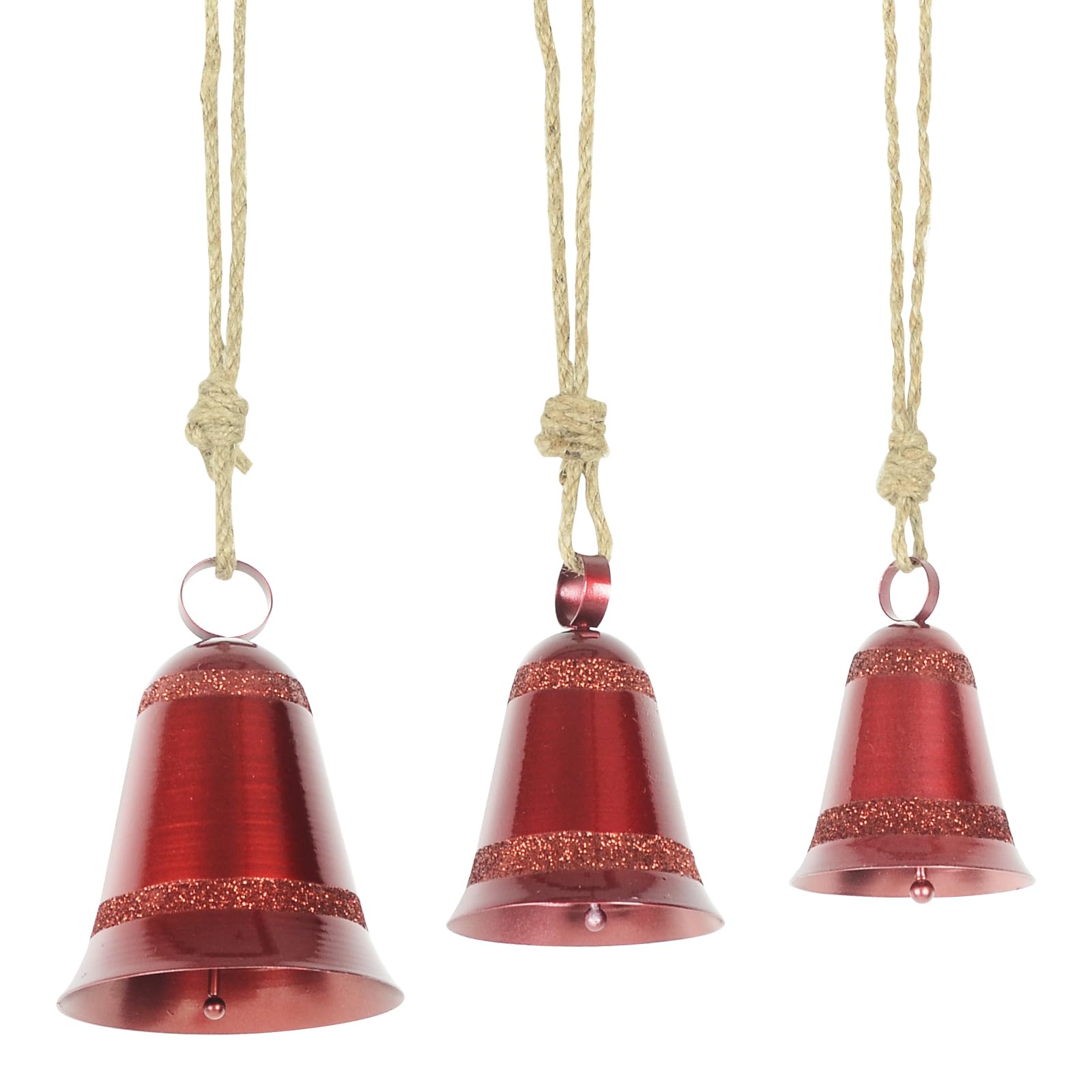 Decorative Bells Styleonme Red Christmas, Enfeite De 3 Peças