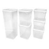 Pote Quadrado Modular Cozinha Conjunto 6 Organizador