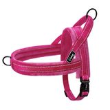 Colete Para Cães, Arnês De Flanela Macia Didog, Acolchoado Em Rosa Choque, Tamanho M