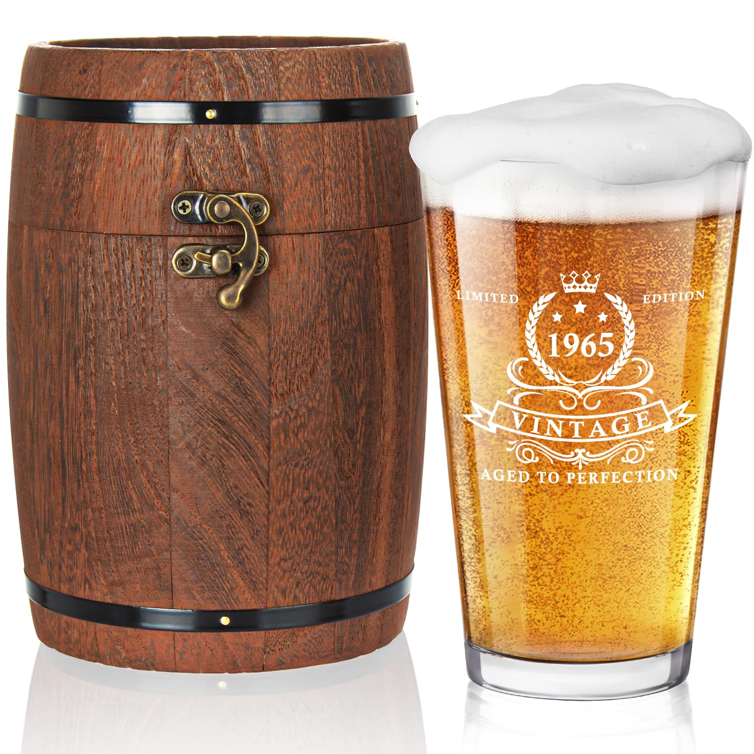 Copo De Cerveja Lighten Life 60th Birthday 1965 473 Ml Em Caixa De Barril