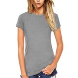 Camisa Feminina Beluring, De Verão, Manga Curta, Cinza Sólido, S