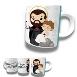 Caneca De Porcelana 325ml Santos Católicos Decorada Santo José 2