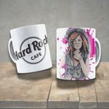 Caneca De Porcelana 325ml Decorada Ícones Da Música Janis Joplin