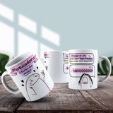 Caneca De Porcelana 325ml Flork Profissões Feminino Maquiadora