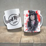 Caneca De Porcelana 325ml Decorada Ícones Da Música Alice Cooper