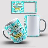 Caneca De Porcelana 325ml Decorada Feliz Aniversário Feliz Aniversário 3