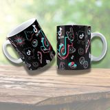 Caneca De Porcelana 325ml Tik Tok Decorada Tik Tok 4