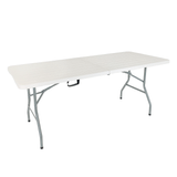 Kit 2 Mesas Picnic Dobrável Vira Maleta Portátil Com Alça 1,80m - Branco