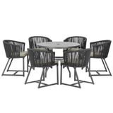 Mesa E 6 Cadeiras E Noronha Preto E8 Trama Original Preto