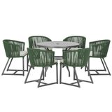 Mesa E 6 Cadeiras E Noronha Preto E3 Trama Original Verde