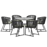 Mesa E 6 Cadeiras E Noronha Preto E5 Trama Original Preto