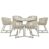 Mesa E 6 Cadeiras De Jantar Noronha Fendi E8 Trama Original Rami