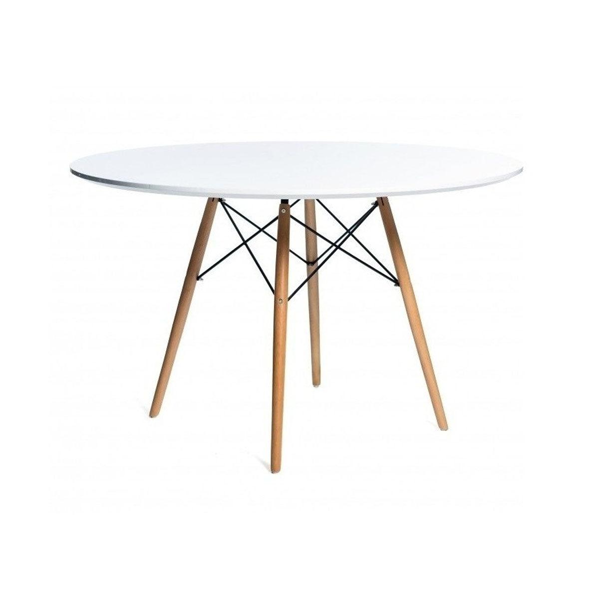 Mesa Redonda Eames Madeira 120cm - Branco