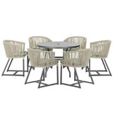 Mesa E 6 Cadeiras E Noronha Preto E5 Trama Original Rami
