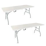 Mesa Picnic Dobrável Vira Maleta Portátil 1,80m Tampo Madeira Premium X2
