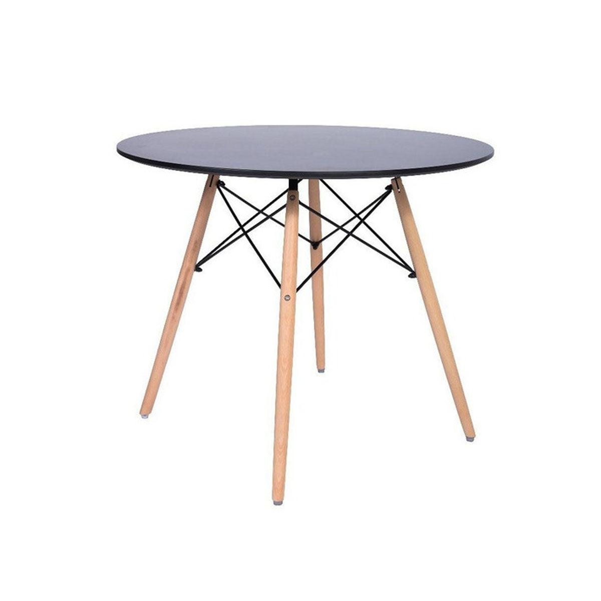 Mesa Redonda Eames Madeira 120cm - Preto