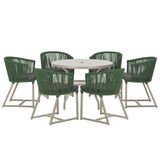 Mesa E 6 Cadeiras De Jantar Noronha Fendi E11 Trama Original Verde