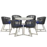 Mesa E 6 Cadeiras De Jantar Noronha Fendi E10 Trama Original Preto