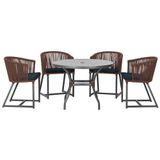 Mesa Com 4 Cadeiras E Noronha Estofado 12 Trama Original Marrom
