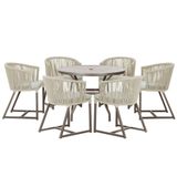 Mesa Com 6 Cadeiras Jantar Noronha Marrom E3 Trama Original Rami