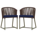 2 Cadeiras De Jantar Noronha Fendi Corda Nautica E10 Trama Marrom