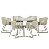 Mesa E 6 Cadeiras De Jantar Noronha Fendi E13 Trama Original Rami