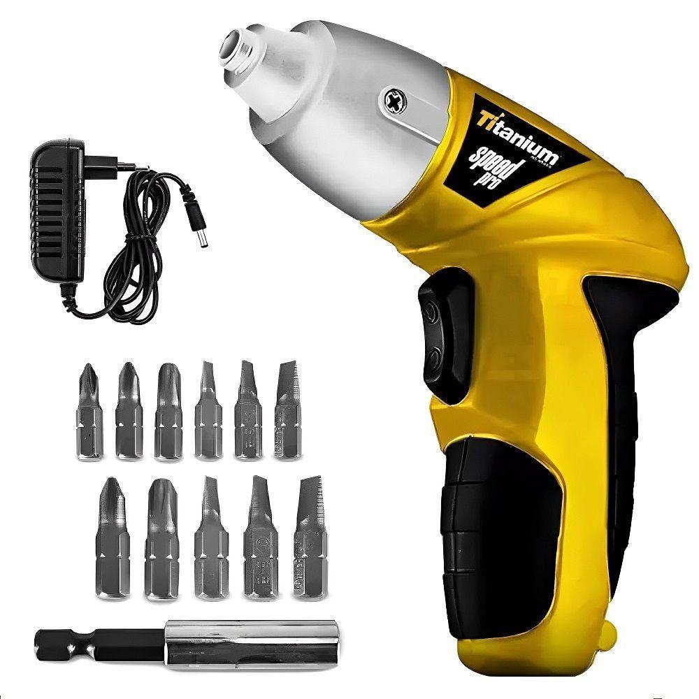 Parafusadeira 4v C/bits +jg De Ferramentas 200 Pçs Titanium